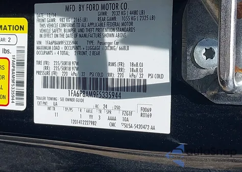 2015 Ford Mustang V6 from USA, damaged, VIN 1FA6P8AM9F5335944